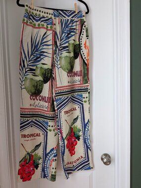 Rachel Zoe Tropical Linen Pants
